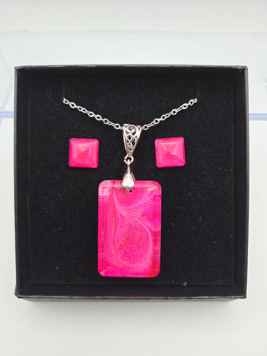 *Pink Petri For A Purpose Collection* Regular Petri Necklace Sets with Stud Earrings