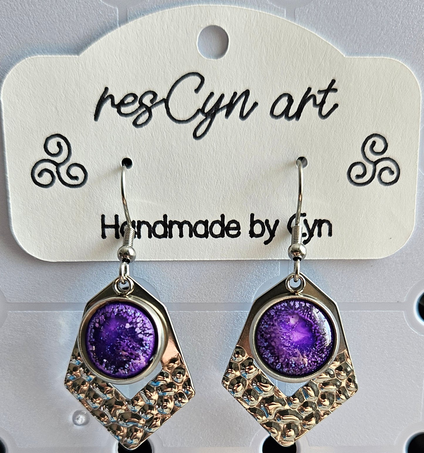 Resin Cabochon Dangle Earrings - Assorted