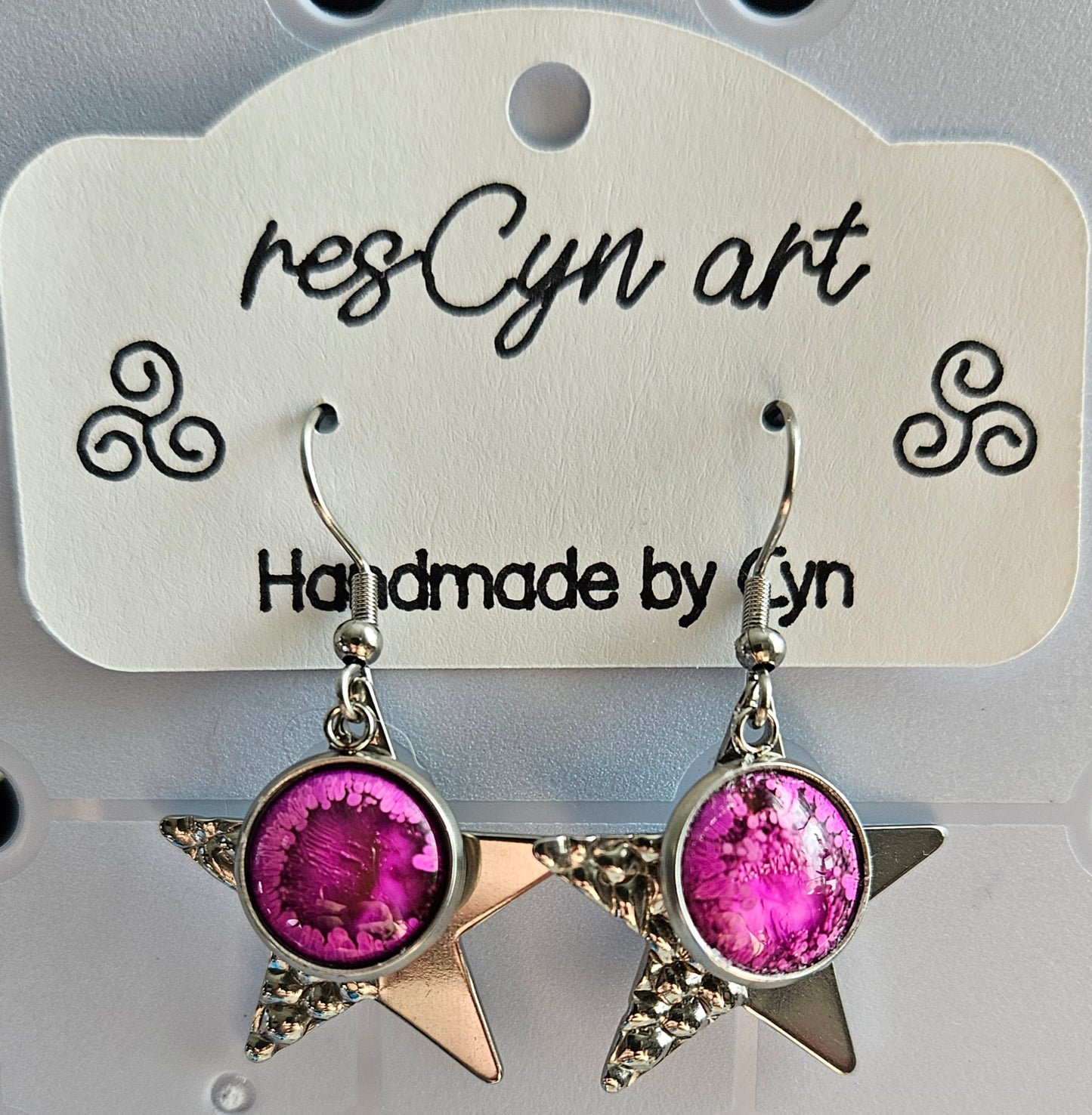Resin Cabochon Dangle Earrings - Assorted
