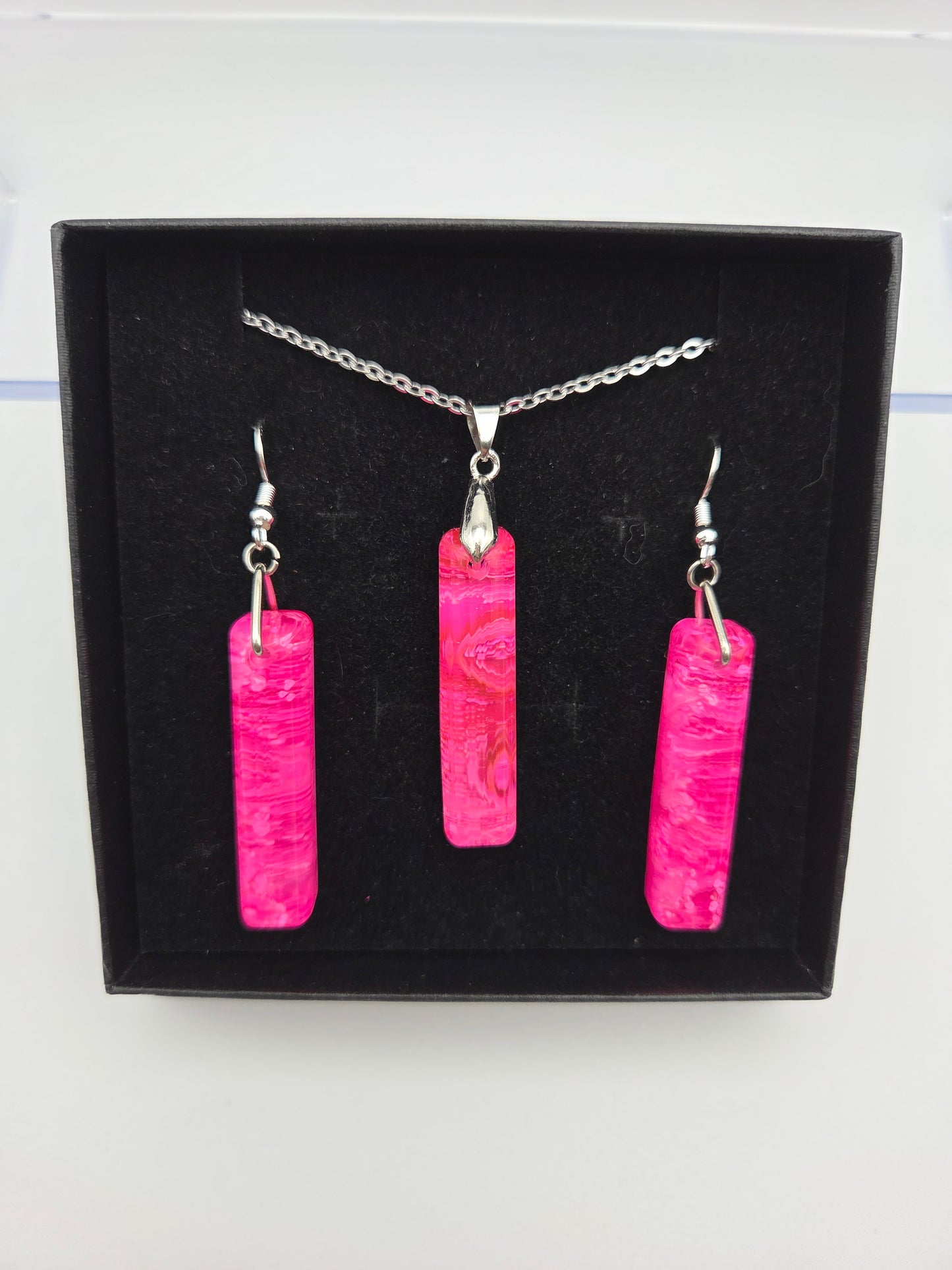 *Pink Petri For A Purpose Collection* Petite Petri Necklace Sets with Dangle Earrings