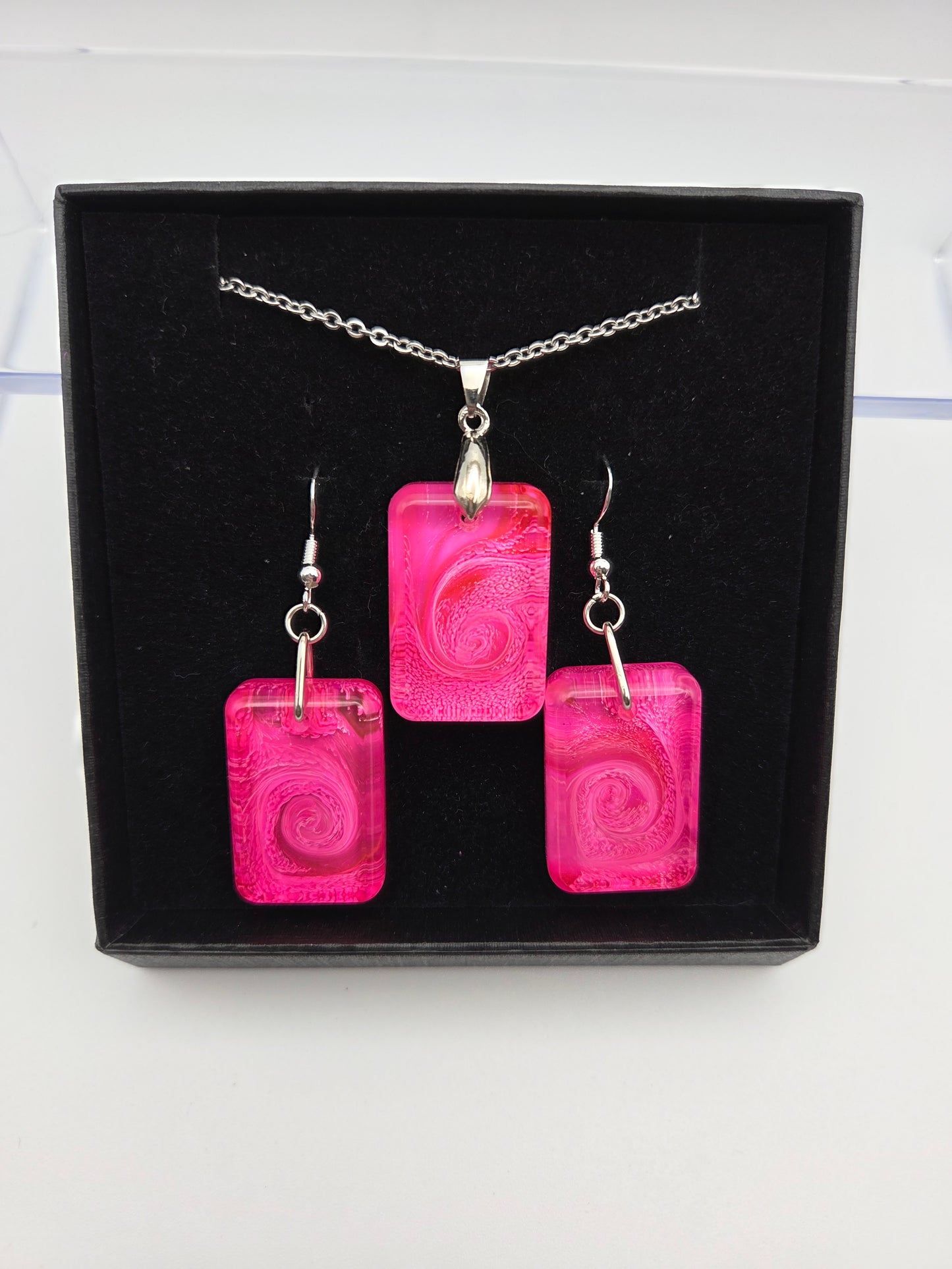 *Pink Petri For A Purpose Collection* Petite Petri Necklace Sets with Dangle Earrings