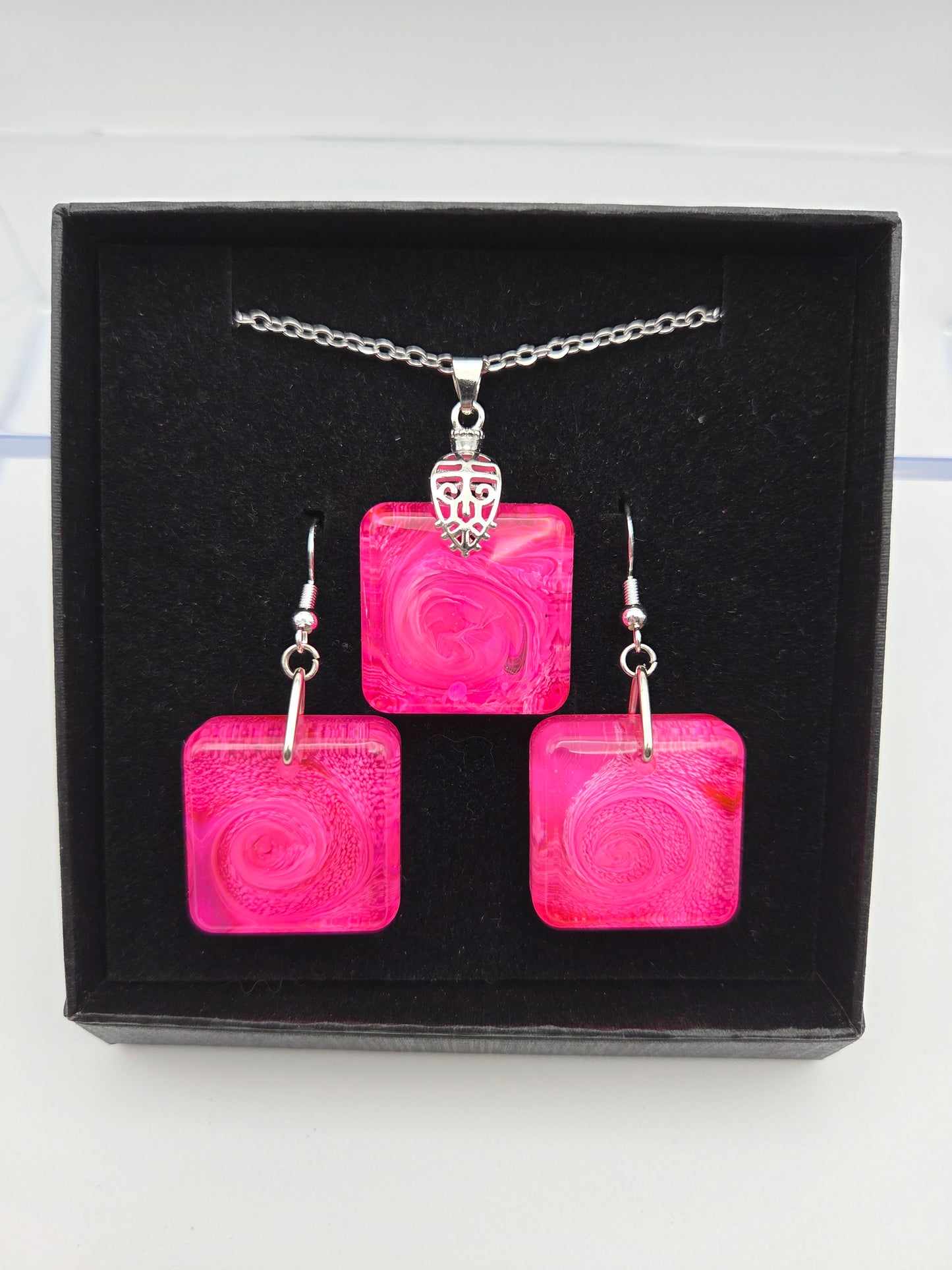 *Pink Petri For A Purpose Collection* Petite Petri Necklace Sets with Dangle Earrings