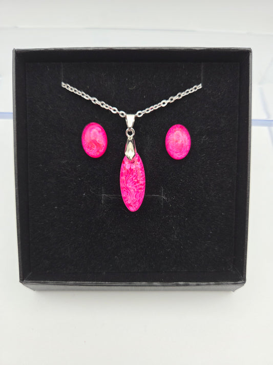 *Pink Petri For A Purpose Collection* Petite Petri Necklace Sets with Stud Earrings
