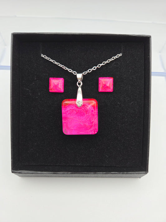 *Pink Petri For A Purpose Collection* Petite Petri Necklace Sets with Stud Earrings