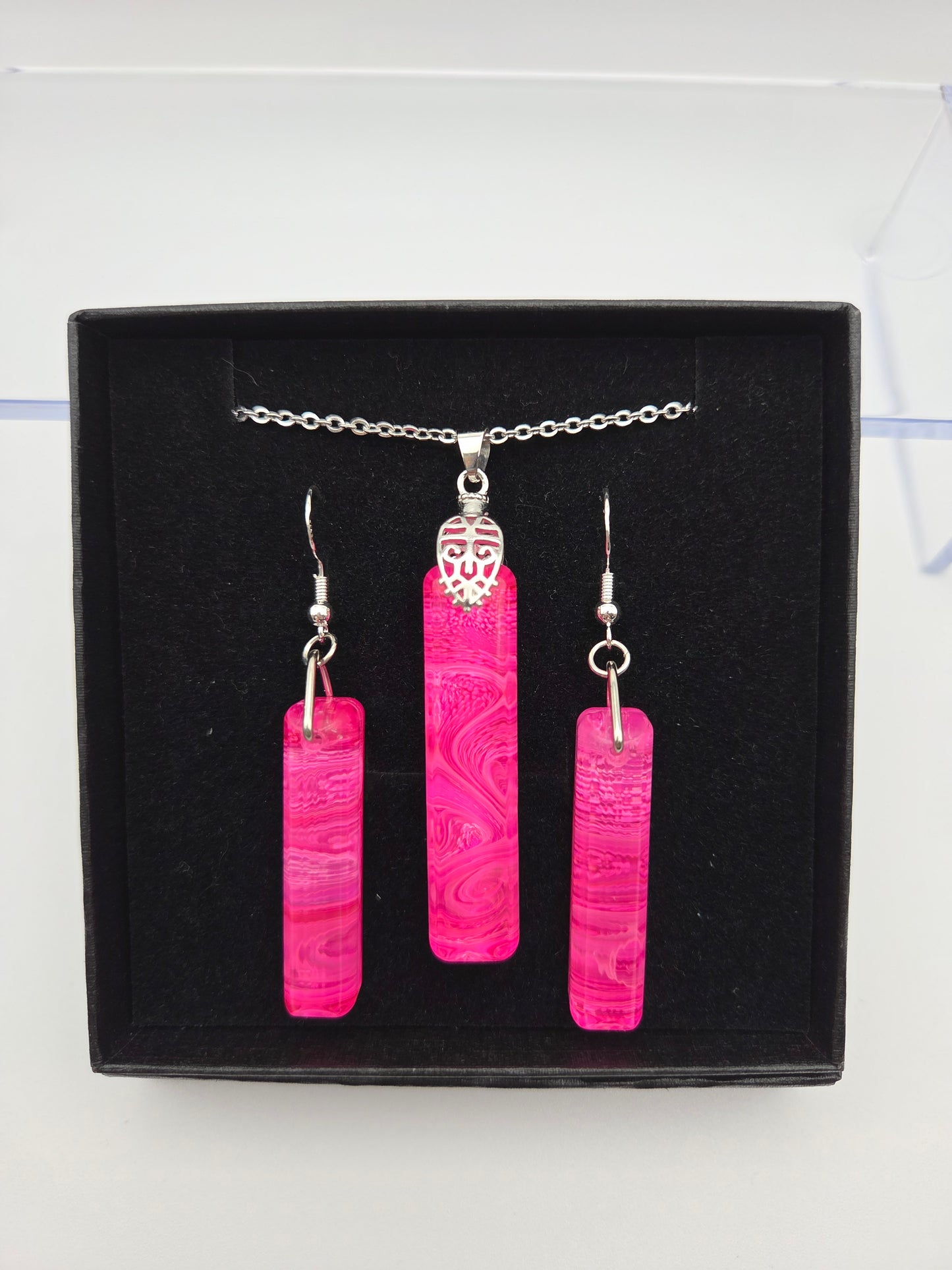 *Pink Petri For A Purpose Collection* Regular Petri Necklace Sets with Dangle Earrings
