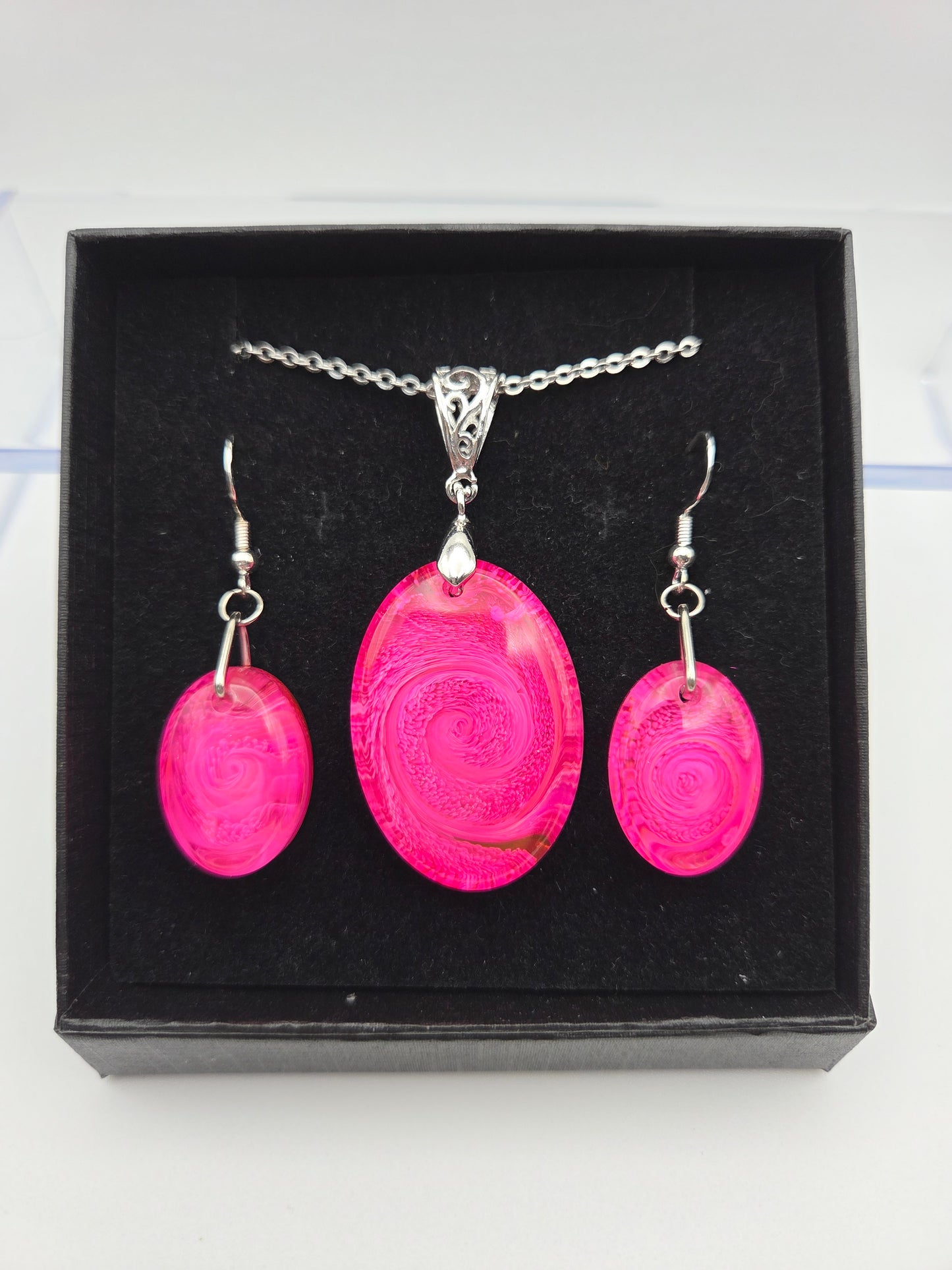 *Pink Petri For A Purpose Collection* Regular Petri Necklace Sets with Dangle Earrings