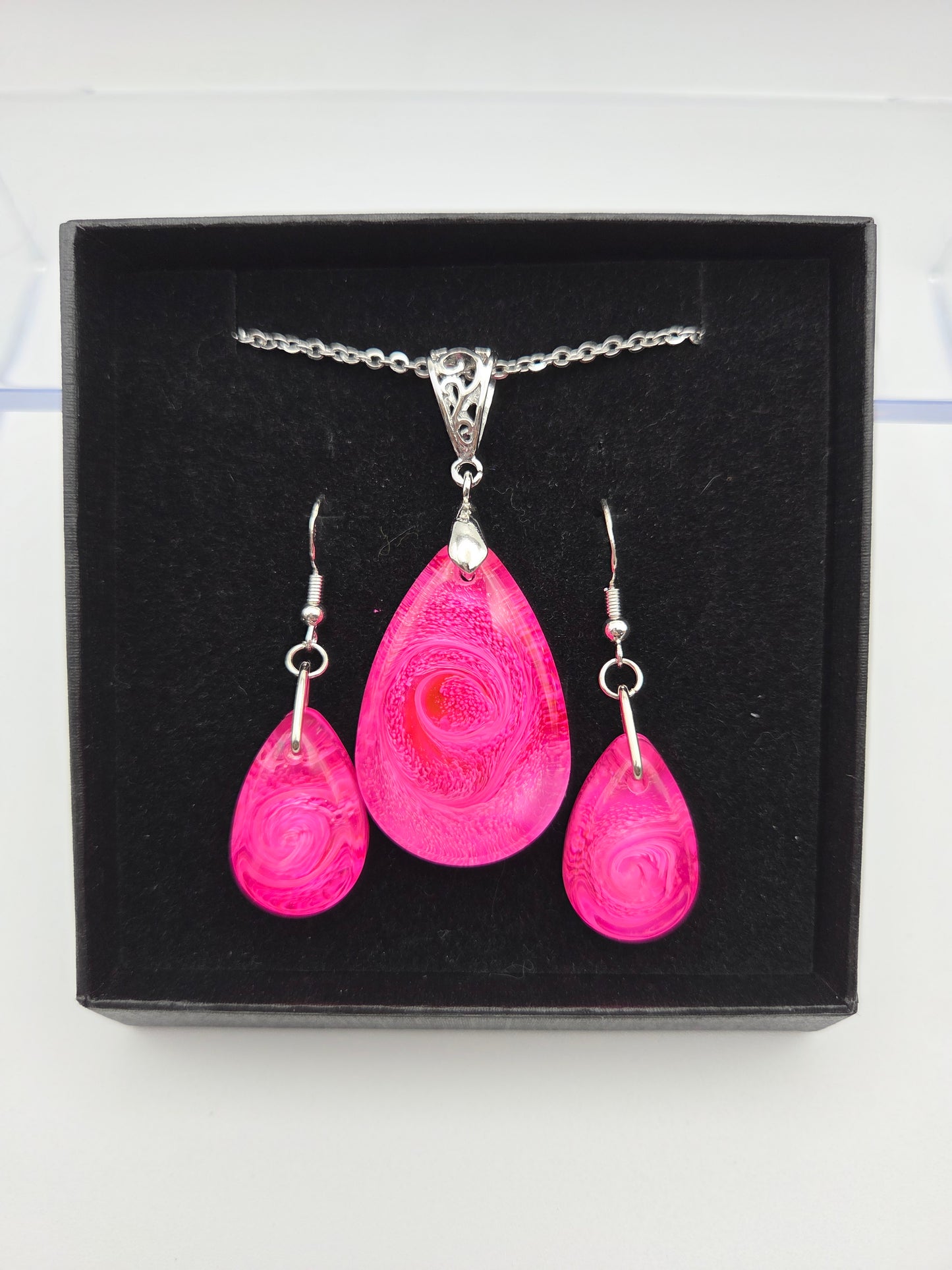 *Pink Petri For A Purpose Collection* Regular Petri Necklace Sets with Dangle Earrings
