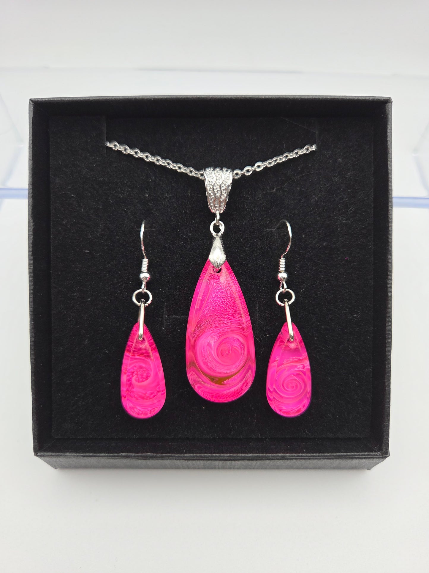 *Pink Petri For A Purpose Collection* Regular Petri Necklace Sets with Dangle Earrings