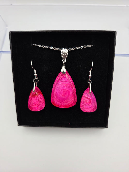 *Pink Petri For A Purpose Collection* Regular Petri Necklace Sets with Dangle Earrings