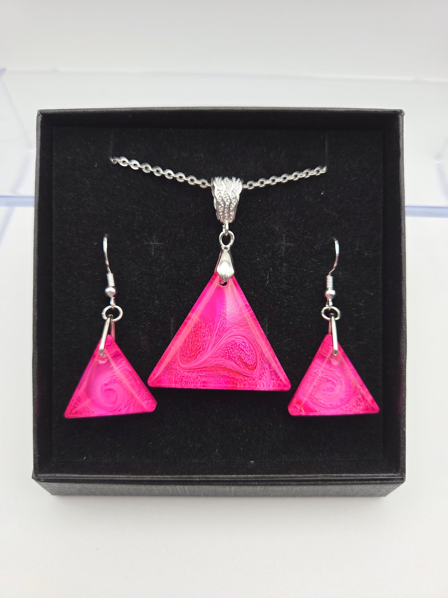 *Pink Petri For A Purpose Collection* Regular Petri Necklace Sets with Dangle Earrings